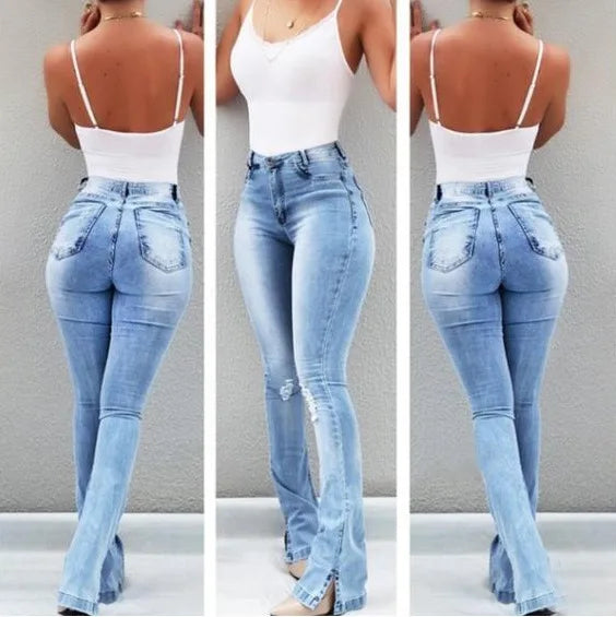 High Waist Flare Jeans – Elegante Schlaghose für Damen